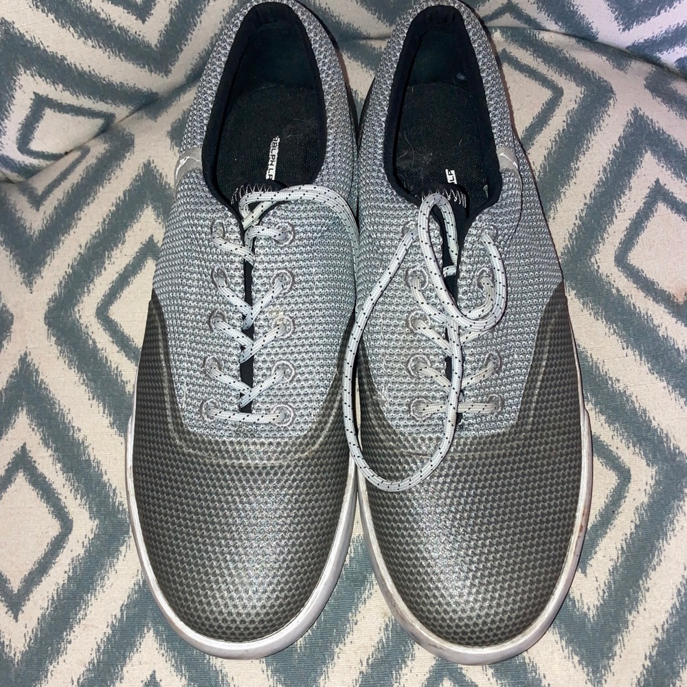 Polo Ralph Lauren Men's Grey Knit Lace-Up Casual Shoes 9.5D‎